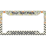 Swirls, Floral & Chevron License Plate Frame (Personalized)
