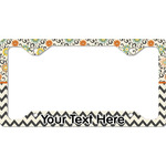 Swirls, Floral & Chevron License Plate Frame - Style C (Personalized)