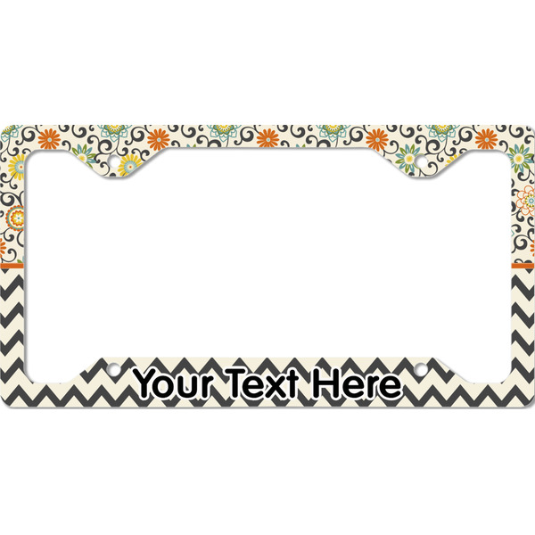 Swirls, Floral & Chevron License Plate Frame - Style C