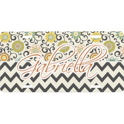 Swirls, Floral & Chevron Front License Plate (Personalized)