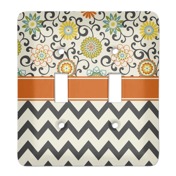 Custom Swirls, Floral & Chevron Light Switch Cover (2 Toggle Plate)