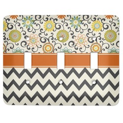 Swirls, Floral & Chevron Light Switch Cover (3 Toggle Plate)
