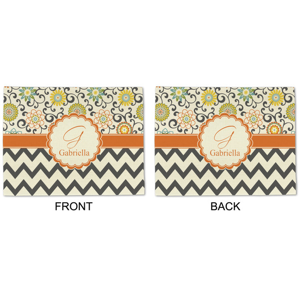 Swirls, Floral & Chevron Linen Placemat - APPROVAL (double sided)