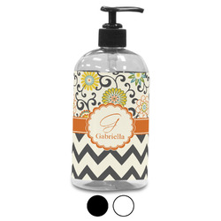 Swirls, Floral & Chevron Plastic Soap / Lotion Dispenser (Personalized)