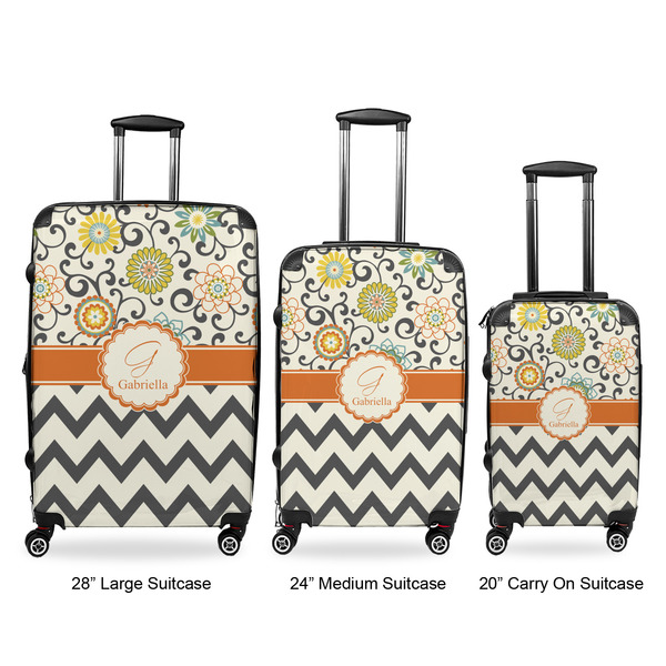 Swirls, Floral & Chevron Luggage Bags all sizes - With Handle