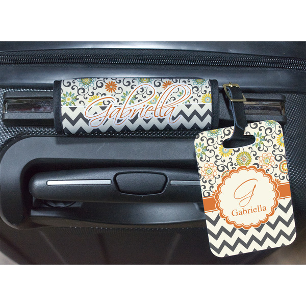 Swirls, Floral & Chevron Luggage Wrap & Tag