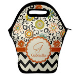 Swirls, Floral & Chevron Lunch Bag w/ Name and Initial