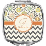 Swirls, Floral & Chevron Compact Makeup Mirror (Personalized)