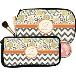 Swirls, Floral & Chevron Makeup / Cosmetic Bag (Personalized)