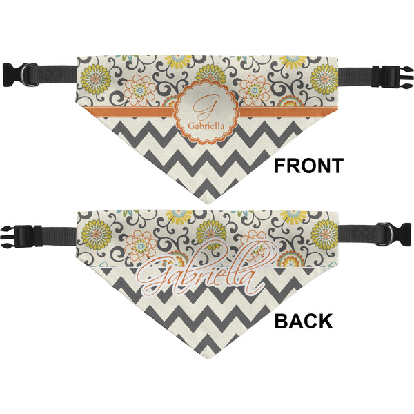 Swirls, Floral & Chevron Medium Dog Bandana Approval