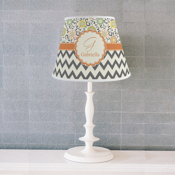 Swirls, Floral & Chevron Poly Film Empire Lampshade - Lifestyle