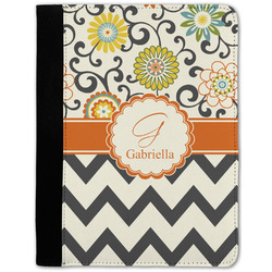 Swirls, Floral & Chevron Notebook Padfolio - Medium w/ Name and Initial
