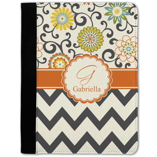 Custom Swirls, Floral & Chevron Notebook Padfolio w/ Name and Initial