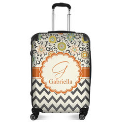 Swirls, Floral & Chevron Suitcase - 24" Medium - Checked (Personalized)