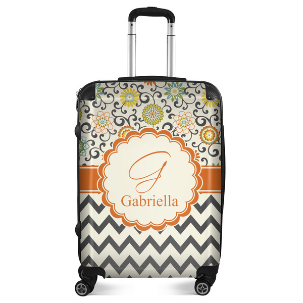 Custom Swirls, Floral & Chevron Suitcase - 24" Medium - Checked (Personalized)