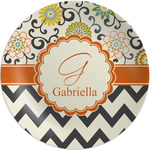 Swirls, Floral & Chevron Melamine Plate (Personalized)