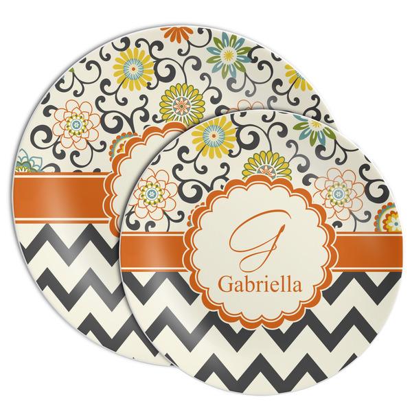 Swirls, Floral & Chevron Melamine Plates - PARENT/MAIN