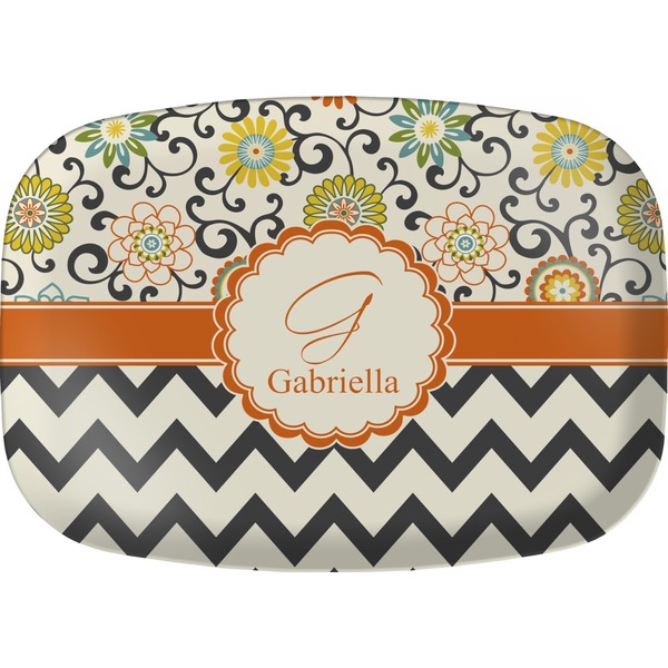 Custom Swirls, Floral & Chevron Melamine Platter (Personalized)
