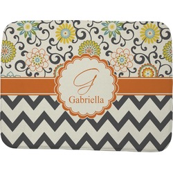 Swirls, Floral & Chevron Memory Foam Bath Mat - 48"x36" (Personalized)