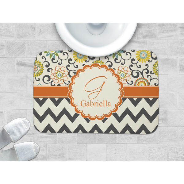 Swirls, Floral & Chevron Memory Foam Bath Mat - LIFESTYLE 34x21