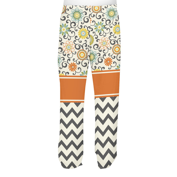 Swirls, Floral & Chevron Men's Pjs Back - on model