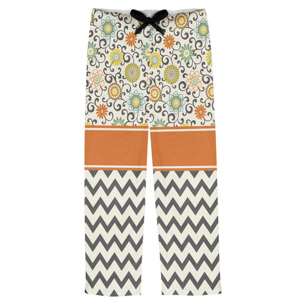 Custom Swirls, Floral & Chevron Mens Pajama Pants - XS