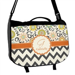 Swirls, Floral & Chevron Messenger Bag (Personalized)