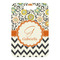 Swirls, Floral & Chevron Metal Luggage Tag - Front Without Strap
