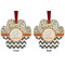 Swirls, Floral & Chevron Metal Paw Ornament - Front and Back