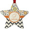 Swirls, Floral & Chevron Metal Star Ornament - Double Sided w/ Name and Initial