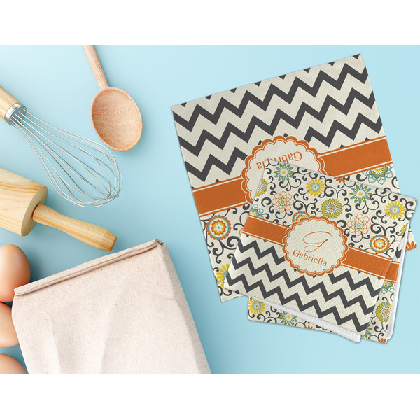 Swirls, Floral & Chevron Microfiber Dish Rag - LIFESTYLE