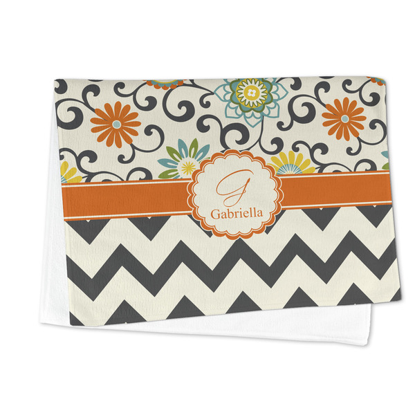 Swirls, Floral & Chevron Microfiber Dish Towel - FOLDED HALF