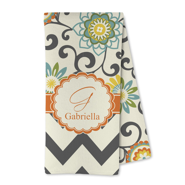 Custom Swirls, Floral & Chevron Kitchen Towel - Microfiber (Personalized)