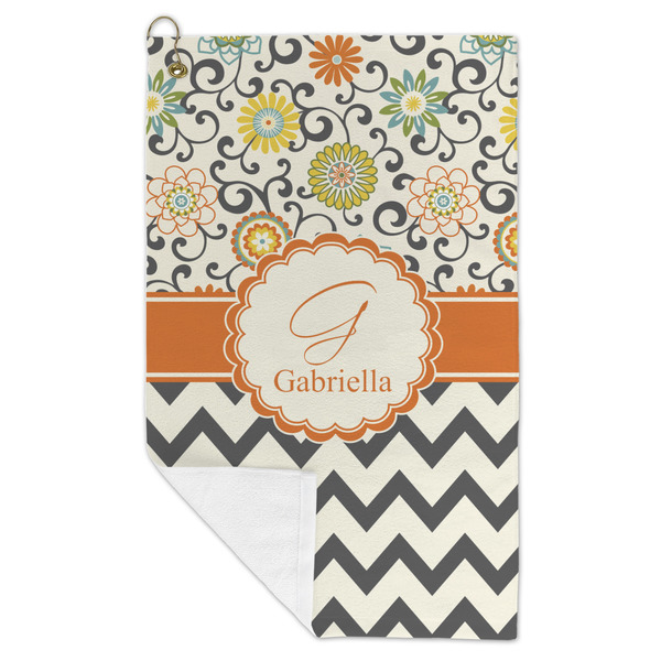 Swirls, Floral & Chevron Microfiber Golf Towels - FOLD