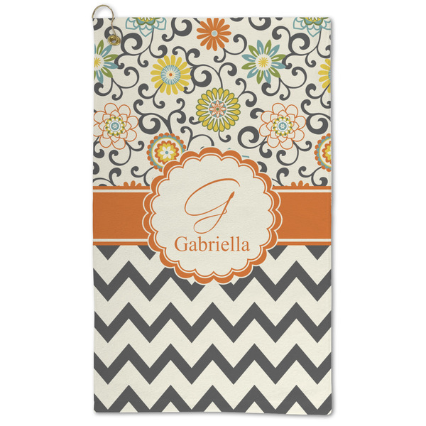Custom Swirls, Floral & Chevron Microfiber Golf Towel - Large (Personalized)