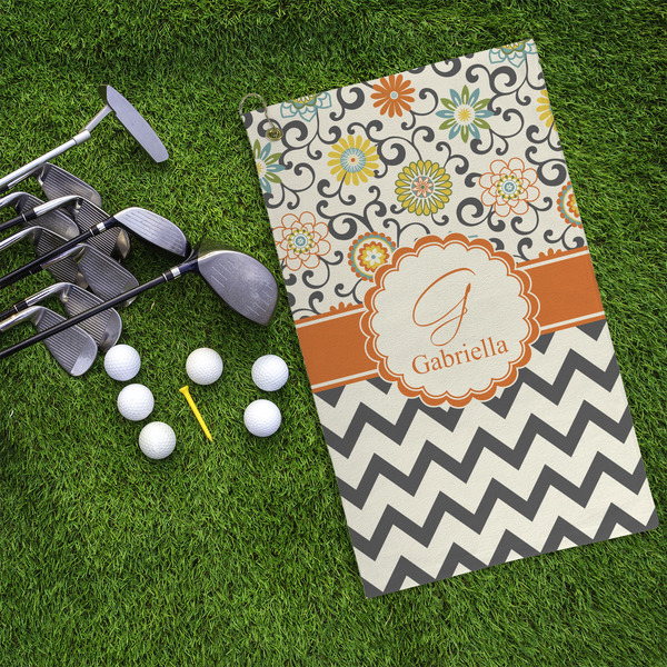 Swirls, Floral & Chevron Microfiber Golf Towels - LIFESTYLE