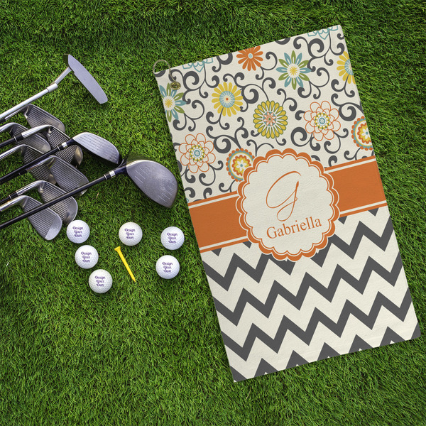 Swirls, Floral & Chevron Microfiber Golf Towels - LIFESTYLE