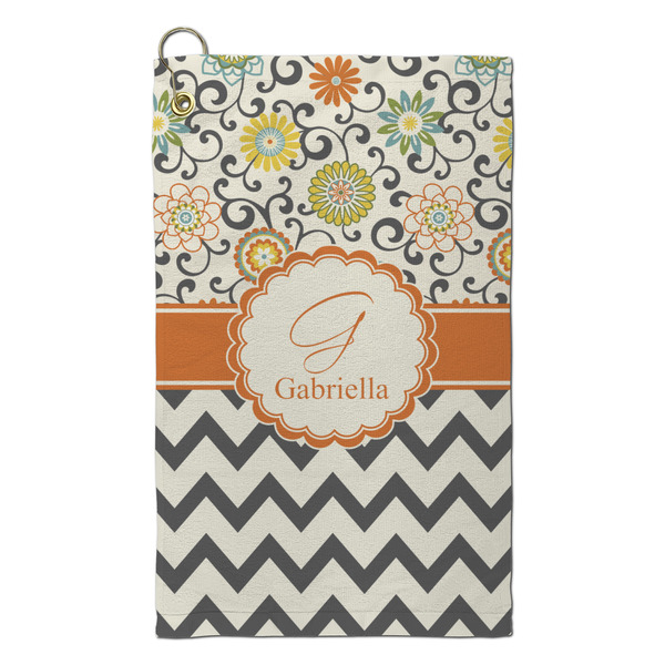 Custom Swirls, Floral & Chevron Microfiber Golf Towel - Small (Personalized)