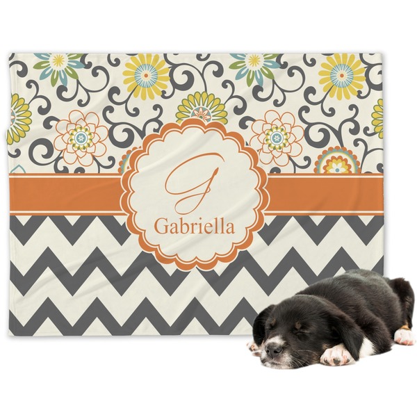 Custom Swirls, Floral & Chevron Dog Blanket - Regular (Personalized)