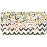 Swirls, Floral & Chevron Mini/Bicycle License Plate (2 Holes) (Personalized)
