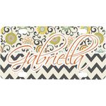 Swirls, Floral & Chevron Mini/Bicycle License Plate (Personalized)