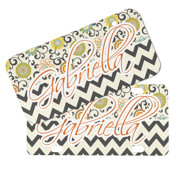 Swirls, Floral & Chevron Mini License Plates - MAIN (4 and 2 Holes)