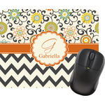 Swirls, Floral & Chevron Rectangular Mouse Pad (Personalized)