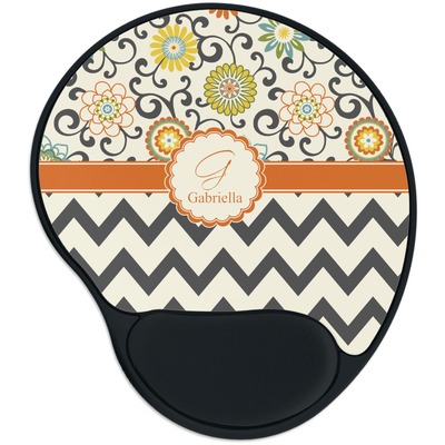 Swirls, Floral & Chevron Mouse Pad with Wrist Support