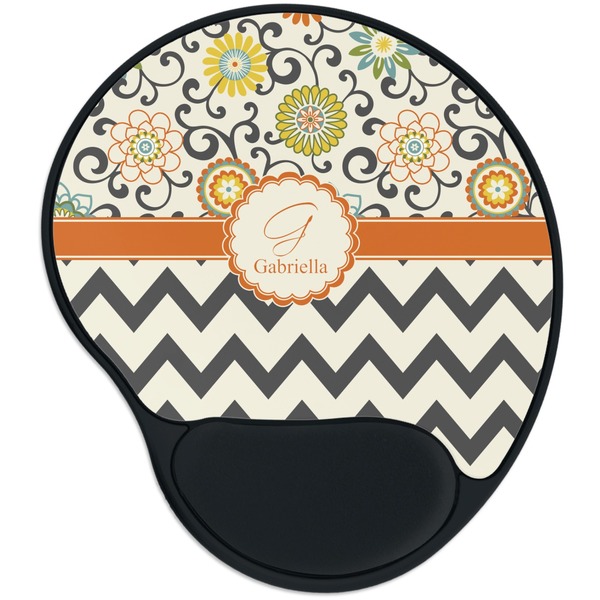 Custom Swirls, Floral & Chevron Mouse Pad with Wrist Support