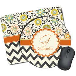 Swirls, Floral & Chevron Mouse Pad (Personalized)