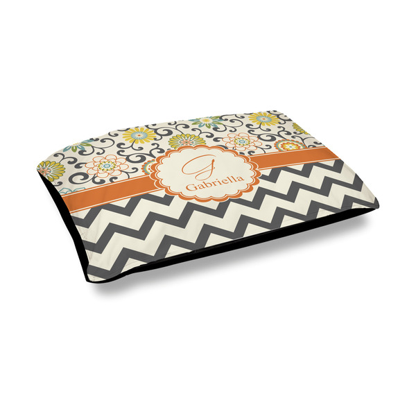 Custom Swirls, Floral & Chevron Outdoor Dog Bed - Medium (Personalized)