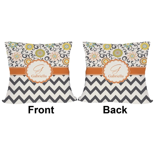Swirls, Floral & Chevron Outdoor Pillow - 20x20