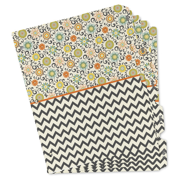 Custom Swirls, Floral & Chevron Binder Tab Divider Set (Personalized)