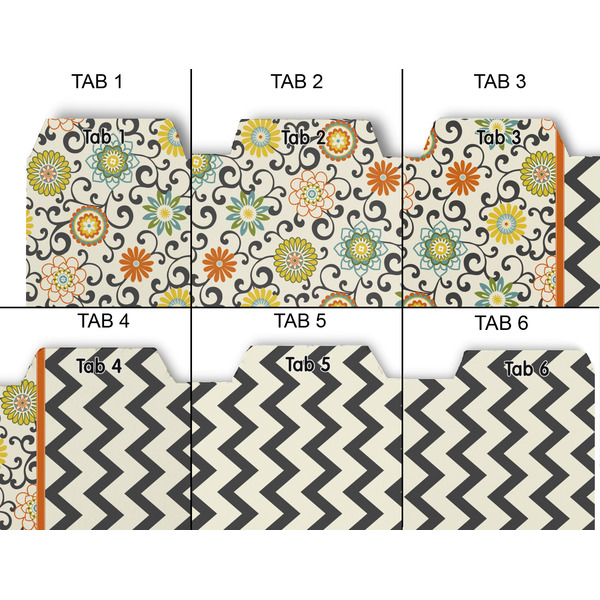 Swirls, Floral & Chevron Page Dividers - Set of 6 - Approval